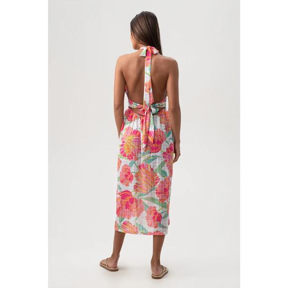 NEW Trina Turk Poppy Sleeveless Halter Midi Dress Swimsuit Coverup Sundress S - Picture 8 of 8